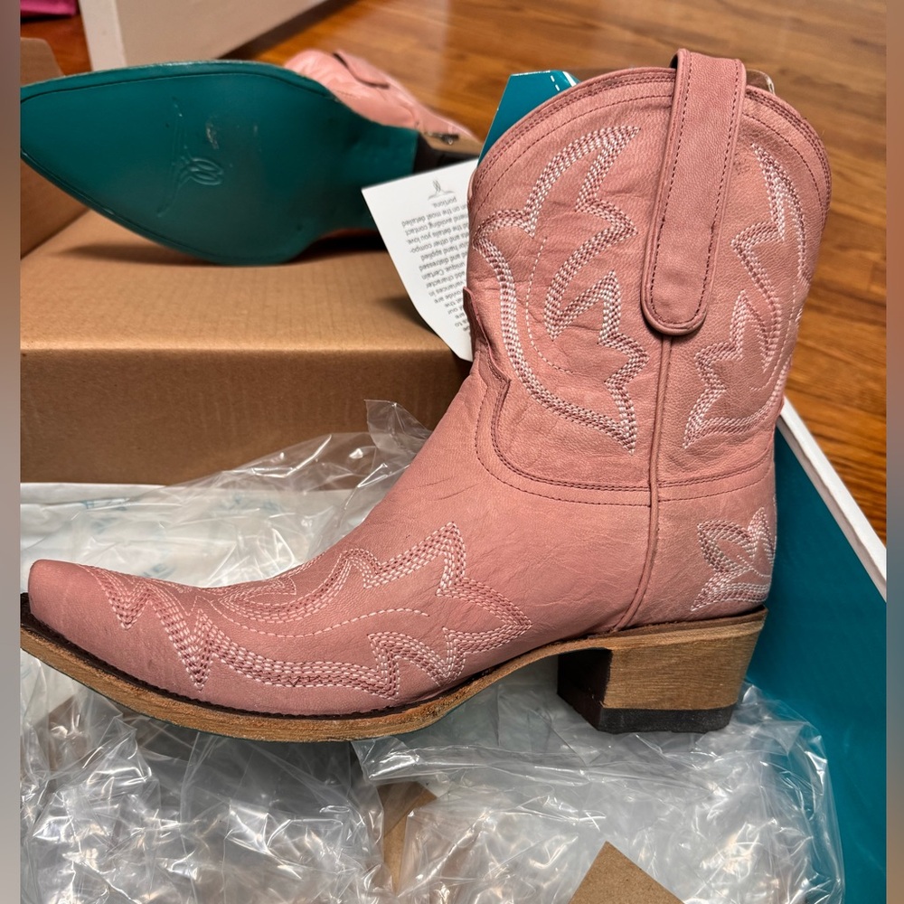 Pink Western Ankle Boots